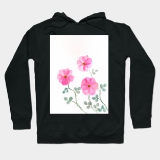 Pink blossom floral botanical watercolor Hoodie